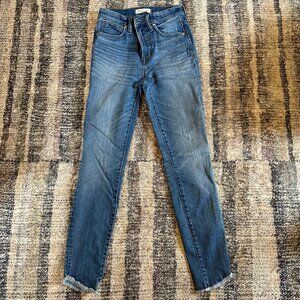 Madewell Jeans - 10" High-Rise Skinny with Distressed Hem - Sz 25